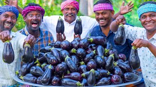 BIG BRINJAL  Fried Baingan Recipe  Brinjal Tawa Fry Recipe Cooking in Village  Eggplant Recipe [upl. by Ysnil]