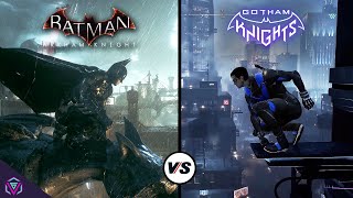 Gotham Knights vs Batman Arkham Knight  Gameplay Comparison [upl. by Aranaj]