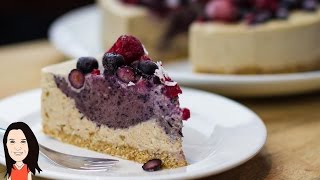 Raw Vegan Berry Cheesecake  Easy Recipe [upl. by Teraj]