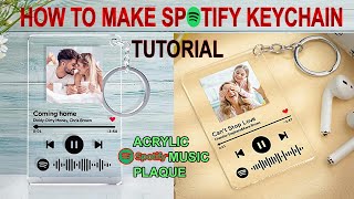 HOW TO MAKE DIY SPOTIFY PLAQUE  STEPBYSTEP Spotify Music Keychain SUBLIMATION SPOTIFY KEYCHAIN [upl. by Laurens]