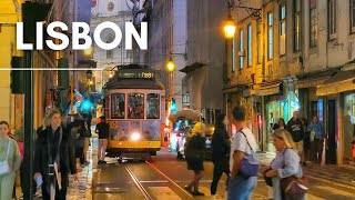 Downtown Lisbon Portugal Evening Walking Tour [upl. by Boniface908]