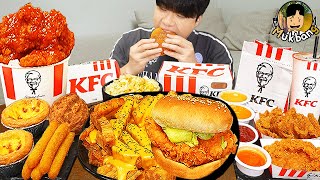 ASMR MUKBANG KFC 양념 치킨먹방 치즈 햄버거 치즈스틱 후라이드치킨 amp 레시피 CRISPY FRIED CHICKEN CHEESE BURGER EATING SOUND [upl. by Territus]