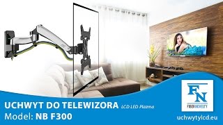 NB F300 Solidny obrotowy ścienny uchwyt na sprężynie gazowej do telewizorów LCD LED 30quot  40quot [upl. by Anilag159]