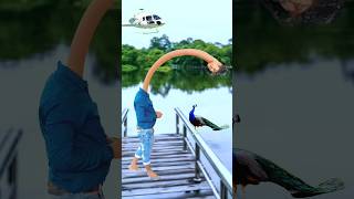 Artificial peacock water transport to rescue drought special effects funny shorts comedy [upl. by Geordie]