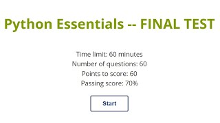 Python Essentials Final Test with explanation [upl. by Gievlos]
