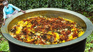 YUMMY Hyderabad CHICKEN Dum BIRYANI by Daddy Arumugam and WFT guys  Village food factory [upl. by Darrej982]