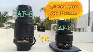 NikonD5300 lens 1855mmAFP amp 55200mmAFS Zoom and Auto focus noiseAFP vs AFS [upl. by Annis556]