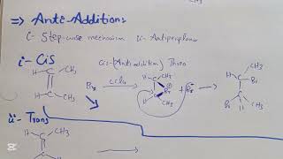 Syn and Anti addition  Addition reactions  OrganicII UOS 6 semester [upl. by Ahsii661]