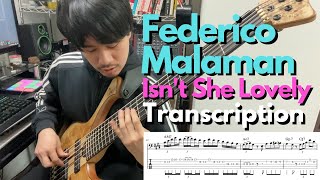 【TAB】 Federico Malaman  Isnt She Lovely 【Transcription】 [upl. by Ardnuhs852]