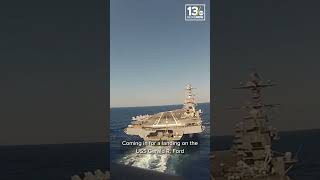 POV Landing on the USS Gerald R Ford aircraftcarrier shorts aircraftlanding navy [upl. by Girvin]