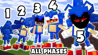 Minecraft Sonic EXE ALL PHASES  FNF VS Sonic EXE  Funkin For Hire Retake FNF ModMinecraft [upl. by Acinor]