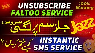 How to Unsubscribe Jazz Instantic SMS  Jazz Extra Service Unsubscribe Code [upl. by Ahseem]