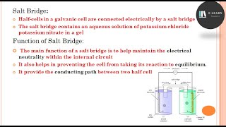 Function of Salt bridge  Salt bridge  E Learn Foundation [upl. by Tergram520]