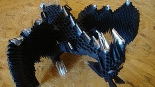 3D origami dragon tutorial remake [upl. by Attemaj]