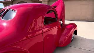 FOR SALE 1941 Red Pro Street Willys Coupe [upl. by Llennej]