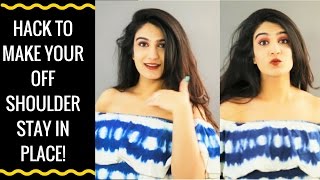 DIY How to keep off shoulder tops in place [upl. by Kare]