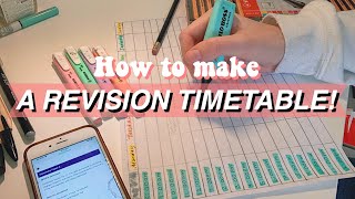 how to make a revision timetable quick easy simple  effective [upl. by Aisiat]