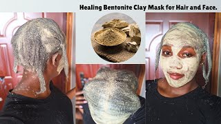 BENTONITE CLAY MASK ON 4C NATURAL HAIR  Hair Treatment  roadto1000subscribers [upl. by Aniala]