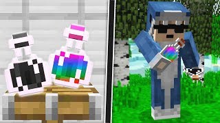 ENCHANTING RAINBOW STEVE AND EVIL STEVES POWER POTION IN MINECRAFT [upl. by Mil]