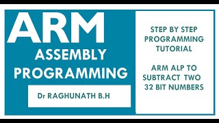 18ECL66 ARM ALP to subtract two 32 bit numbers in ARM Assembly programming [upl. by Mloc]