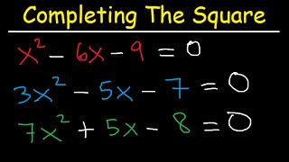 Completing The Square Method and Solving Quadratic Equations  Algebra 2 [upl. by Boswell647]