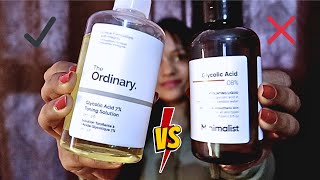 Value for Money Ordinary Glycolic Vs Minimalist Glycolic [upl. by Ogires]