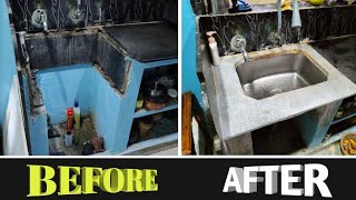 How to replace granite sink to Steel sink  very useful  sink technology sinkreplacement [upl. by Heidie]