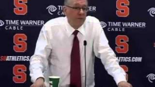 SU Coach Jim Boeheim gets fired up over his treatment by the press [upl. by Sutsuj]