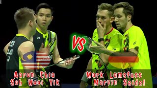 Badminton Aaron ChiaSoh Wooi Yik MAS vs GER Mark LamsfussMarvin Seidel Mens Doubles [upl. by Ilrebma]