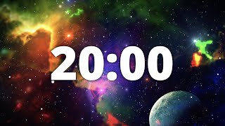 20 Minute Countdown Timer with Alarm and Deep Space Ambient Music  🌠Deep Space Galaxy 🌠 [upl. by Selma]