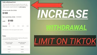 Withdrawal limit updated Tik Tok [upl. by Masao]