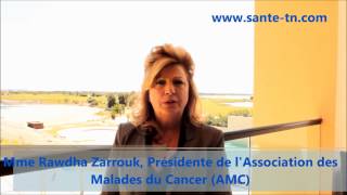 Mme Raoudha Zarrouk Présidente de lAssociation des Malades du Cancer AMC wwwsantetncom [upl. by Mairym]