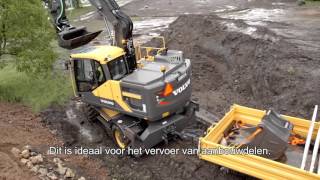 Video walkaround EW160E wheeled excavator digger Dutch subtitles [upl. by Sherburn]