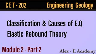 CET 202  Engg Geology  Module 2  Lec 2  Classification of EQ  Elastic Rebound Theory  S4 KTU [upl. by Nalyac]