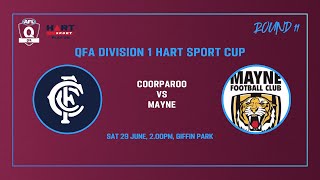 Coorparoo vs Mayne Rd 11 Mens Div 1 AFL [upl. by Agretha431]