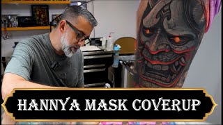 Tattoo Experience Hannya Mask Coverup Pt 2 w Joe Casal [upl. by Larisa]