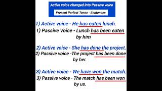 passive voice present perfect tense active voice changed into passive voice [upl. by Nomled]