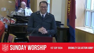 Bromley Temple Salvation Army  Sunday Blessing  1st September 2024 [upl. by Assiren554]