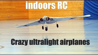 Crazy indoors ultralight RC airplanes and the new Eachine E58 [upl. by Dlnaod606]