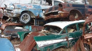 Huge Classic Car Junkyard  Wrecked Vintage Muscle Cars [upl. by Ronen]