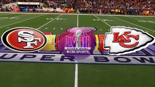 SUPERBOWL LVIII 49ers vs Chiefs CBS Intro Frank Sinatra Players Introduction and Coin Toss [upl. by Dolley]