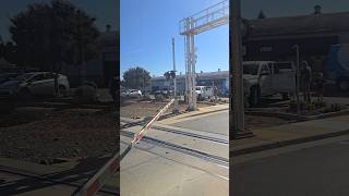 Kilgore Rd Railroad Crossing Crooked Gate After Hit Passing On SACRT Light Rail 10292024 [upl. by Notserp]