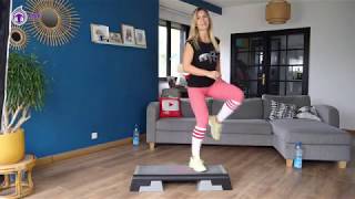 COURS DE STEP  NIVEAU FACILE  Jessica Mellet  Cardio Fitness [upl. by Edlitam]