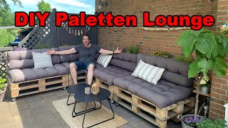 DIY Paletten Lounge selber bauen  Gartenmöbel selber machen  Palettenmöbel bauen  tobiebel [upl. by Ebonee711]