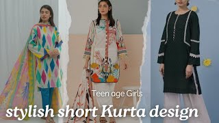 Short Kurta Design for Teen age Girls Winter kurta Style Casual Kurta design Short Kameez Design [upl. by Hirsh]