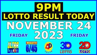 9pm Lotto Result Today November 24 2023 Friday [upl. by Orihakat]