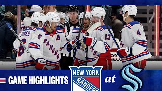 GAME HIGHLIGHTS  202425 New York Rangers at Seattle Kraken 111724 [upl. by Doro254]