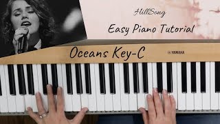 HillsongOceans Easy Piano TutorialKEY of C [upl. by Loralie]