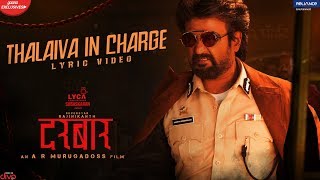 DARBAR Hindi  Thalaiva In Charge Lyric Video  Rajinikanth  AR Murugadoss  Anirudh  Raftaar [upl. by Serle]