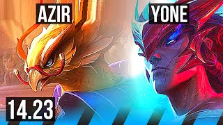 AZIR vs YONE MID  KR Master  1423 [upl. by Ennaylloh]